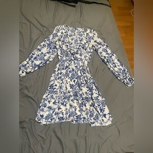 Blue floral mini dress